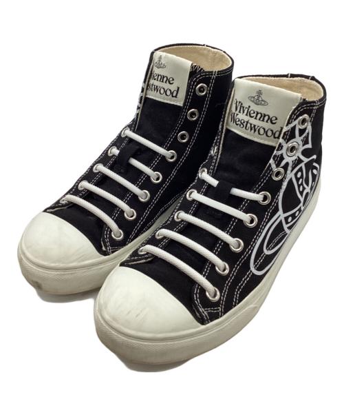 Vivienne Westwood（ヴィヴィアンウエストウッド）Vivienne Westwood (ヴィヴィアンウエストウッド) Plimsollハイカットスニーカー ブラック サイズ:37の古着・服飾アイテム