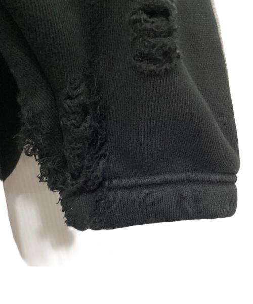 masonprince（メゾンプリンス）masonprince (メゾンプリンス) オーバーサイズ ラグラン サイドライン ダメージ加工パーカー ブラック サイズ:3の古着・服飾アイテム