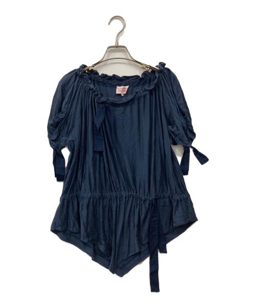 Vivienne Westwood RED LABEL（ヴィヴィアンウエストウッドレッドレーベル）Vivienne Westwood RED LABEL (ヴィヴィアンウエストウッドレッドレーベル) ギャザーカットソー ブルー サイズ:2の古着・服飾アイテム