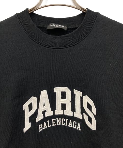 BALENCIAGA（バレンシアガ）BALENCIAGA (バレンシアガ) PARISロゴスウェット ブラック サイズ:Lの古着・服飾アイテム