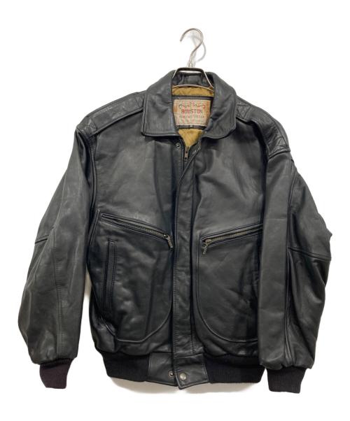 HOUSTON（ヒューストン）HOUSTON (ヒューストン) レザージャケット ブラック サイズ:Mの古着・服飾アイテム