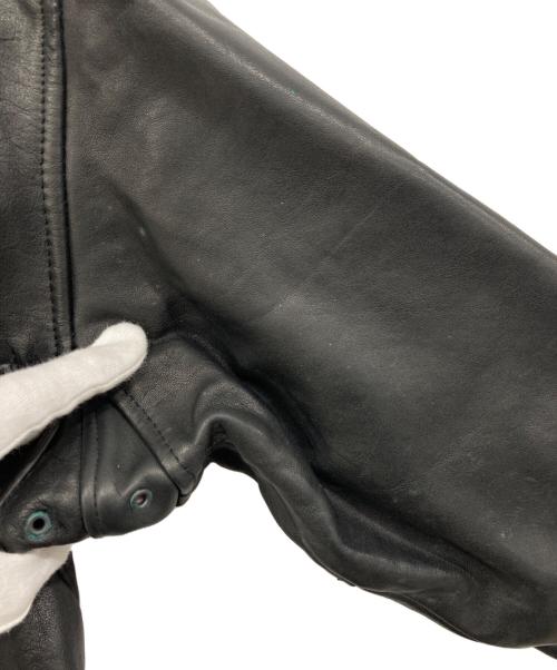HOUSTON（ヒューストン）HOUSTON (ヒューストン) レザージャケット ブラック サイズ:Mの古着・服飾アイテム
