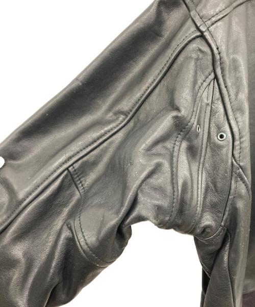 HOUSTON（ヒューストン）HOUSTON (ヒューストン) レザージャケット ブラック サイズ:Mの古着・服飾アイテム