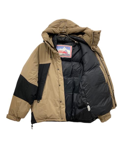 FIRST DOWN（ファーストダウン）FIRST DOWN (ファーストダウン) パネルダウンジャケット ブラック×ベージュ サイズ:XLの古着・服飾アイテム