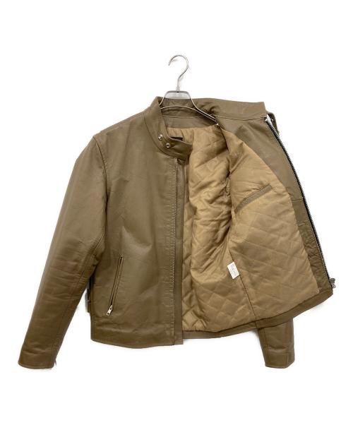 HORN WORKS（ホーンワークス）HORN WORKS (ホーンワークス) シングルライダースジャケット ベージュ サイズ:Lの古着・服飾アイテム