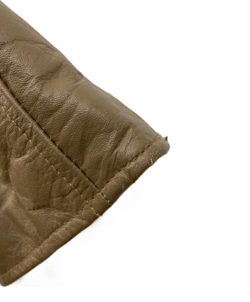 HORN WORKS（ホーンワークス）HORN WORKS (ホーンワークス) シングルライダースジャケット ベージュ サイズ:Lの古着・服飾アイテム