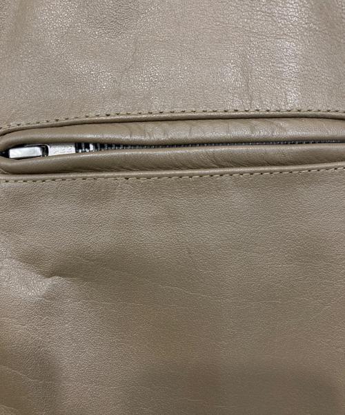 HORN WORKS（ホーンワークス）HORN WORKS (ホーンワークス) シングルライダースジャケット ベージュ サイズ:Lの古着・服飾アイテム