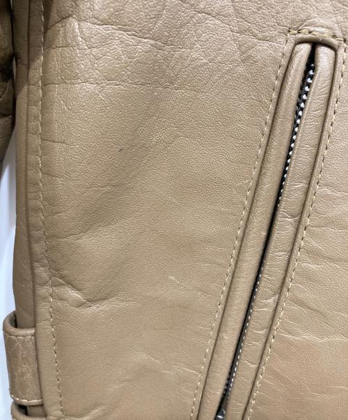 HORN WORKS（ホーンワークス）HORN WORKS (ホーンワークス) シングルライダースジャケット ベージュ サイズ:Lの古着・服飾アイテム