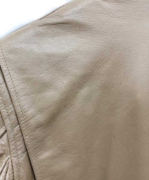 HORN WORKS（ホーンワークス）HORN WORKS (ホーンワークス) シングルライダースジャケット ベージュ サイズ:Lの古着・服飾アイテム