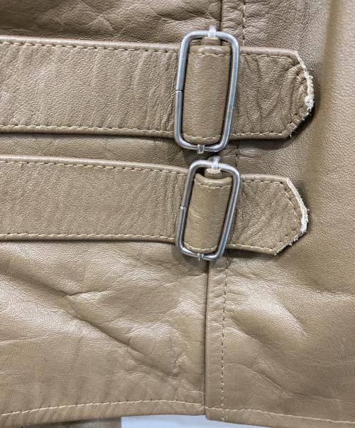 HORN WORKS（ホーンワークス）HORN WORKS (ホーンワークス) シングルライダースジャケット ベージュ サイズ:Lの古着・服飾アイテム