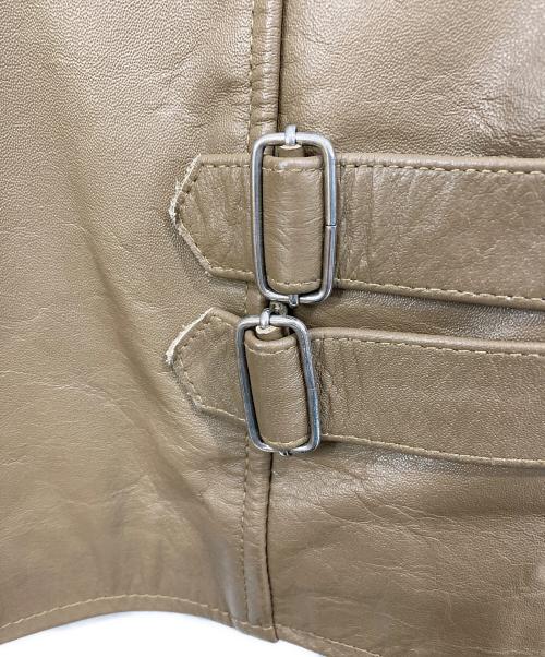 HORN WORKS（ホーンワークス）HORN WORKS (ホーンワークス) シングルライダースジャケット ベージュ サイズ:Lの古着・服飾アイテム