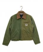 PATINA VINTAGEパティナヴィンテージ）の古着「バイカラーワークジャケット」｜カーキ