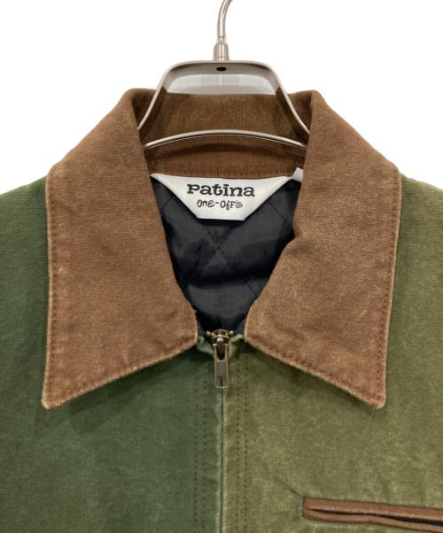 PATINA VINTAGE（パティナヴィンテージ）PATINA VINTAGE (パティナヴィンテージ) バイカラーワークジャケット カーキ サイズ:XSの古着・服飾アイテム