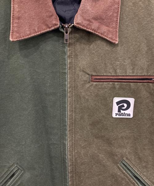 PATINA VINTAGE（パティナヴィンテージ）PATINA VINTAGE (パティナヴィンテージ) バイカラーワークジャケット カーキ サイズ:XSの古着・服飾アイテム