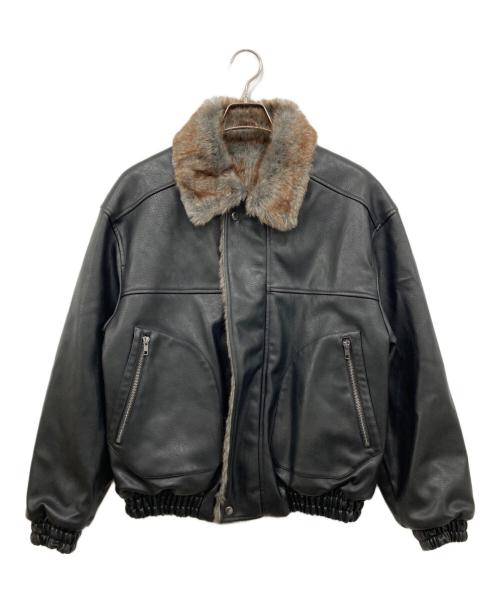 CAMPHOR WOOD（カンファーウッド）CAMPHOR WOOD (カンファーウッド) レザー/ファーフェイクリバーシブルフライトジャケット ブラック サイズ:Sの古着・服飾アイテム