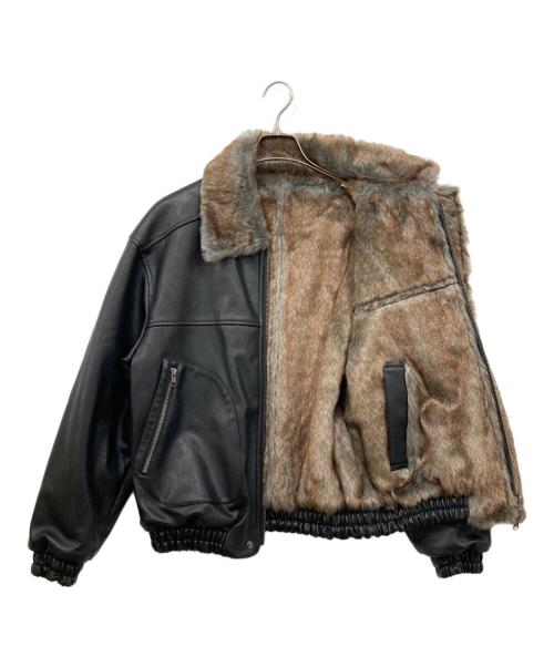CAMPHOR WOOD（カンファーウッド）CAMPHOR WOOD (カンファーウッド) レザー/ファーフェイクリバーシブルフライトジャケット ブラック サイズ:Sの古着・服飾アイテム