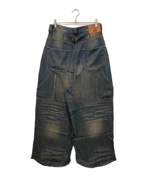 Ballsy.Brothers（ボールジーブラザーズ）BALLSY.BROTHERS (ボールジーブラザーズ) オーバーダイワイドバギーレーヨンサマーデニム インディゴ サイズ:Lの古着・服飾アイテム