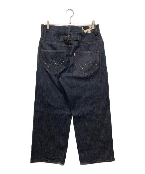 BADWAY（バッドウェイ）BADWAY (バッドウェイ) クラシックスタッズデニムパンツ インディゴ サイズ:Lの古着・服飾アイテム