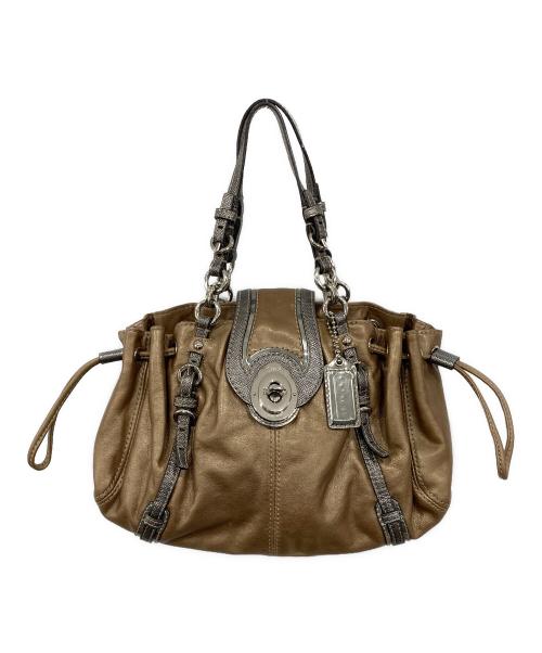 COACH（コーチ）COACH (コーチ) ターンロック ハンドバッグ ブラウンの古着・服飾アイテム