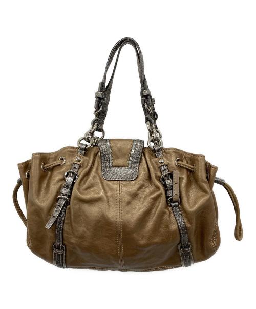 COACH（コーチ）COACH (コーチ) ターンロック ハンドバッグ ブラウンの古着・服飾アイテム