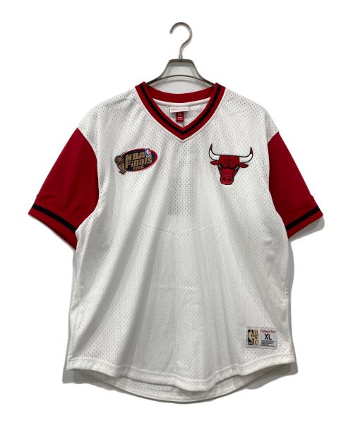 MITCHELL & NESS（ミッチェルアンドネス）MITCHELL & NESS (ミッチェルアンドネス) メッシュTシャツ ホワイト×レッド サイズ:XL 未使用品の古着・服飾アイテム