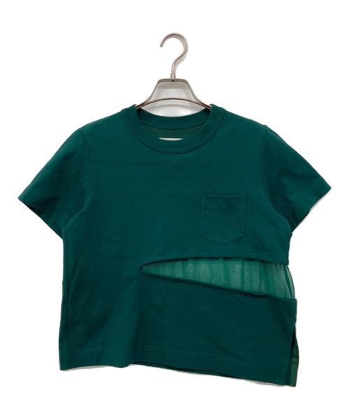 sacai（サカイ）sacai (サカイ) デザインTシャツ グリーン サイズ:1の古着・服飾アイテム