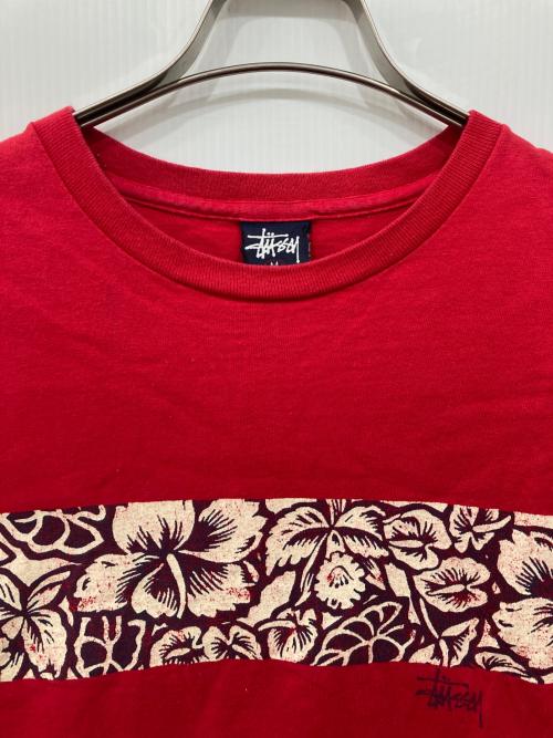 stussy（ステューシー）stussy (ステューシー) プリントTシャツ レッド サイズ:Mの古着・服飾アイテム