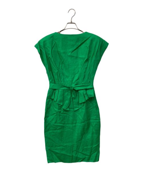 Christian Dior（クリスチャン ディオール）Christian Dior (クリスチャン ディオール) リネンワンピース グリーン サイズ:7の古着・服飾アイテム