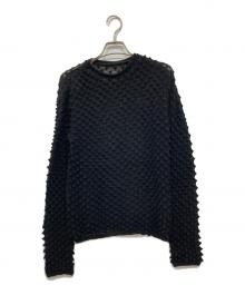 6(ROKU) BEAUTY&YOUTH（ロク ビューティーアンドユース）の古着「ウール ジャカード クルーネック プルオーバー ニット」｜ブラック