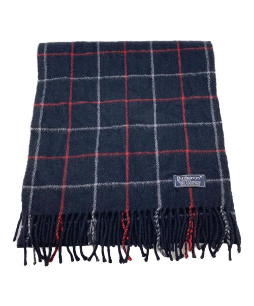 Burberry's（バーバリーズ）Burberry's (バーバリーズ) カシミヤマフラー ネイビーの古着・服飾アイテム