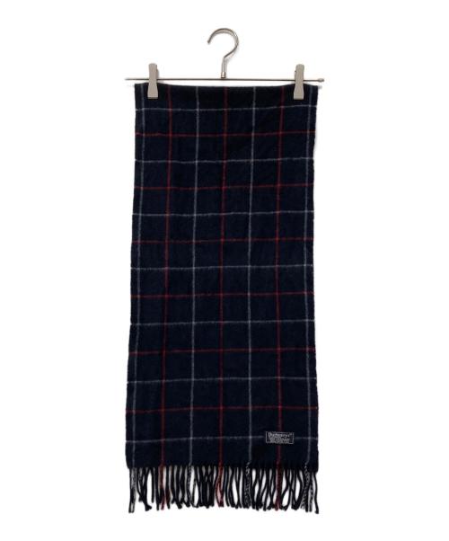 Burberry's（バーバリーズ）Burberry's (バーバリーズ) カシミヤマフラー ネイビーの古着・服飾アイテム