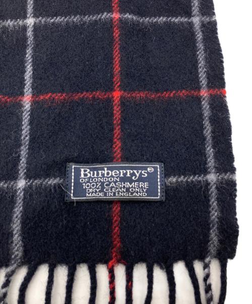 Burberry's（バーバリーズ）Burberry's (バーバリーズ) カシミヤマフラー ネイビーの古着・服飾アイテム