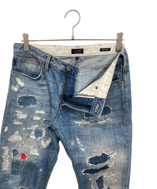 ARMANI JEANS（アルマーニジーンズ）ARMANI JEANS (アルマーニジーンズ) リペアデニムパンツ インディゴ サイズ:W32の古着・服飾アイテム