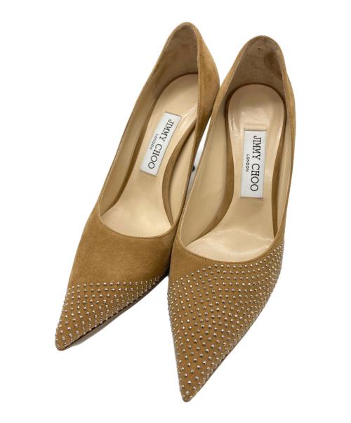 JIMMY CHOO（ジミーチュウ）JIMMY CHOO (ジミーチュウ) マイクロスタッズパンプス ベージュ サイズ:37の古着・服飾アイテム