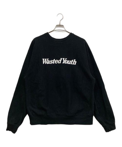 WASTED YOUTH（ウェイステッドユース）Wasted Youth (ウエステッド ユース) ロゴスウェット ブラック サイズ:XXLの古着・服飾アイテム