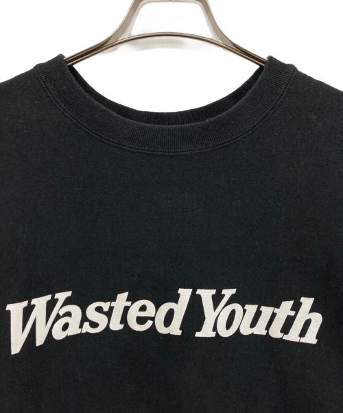 WASTED YOUTH（ウェイステッドユース）Wasted Youth (ウエステッド ユース) ロゴスウェット ブラック サイズ:XXLの古着・服飾アイテム