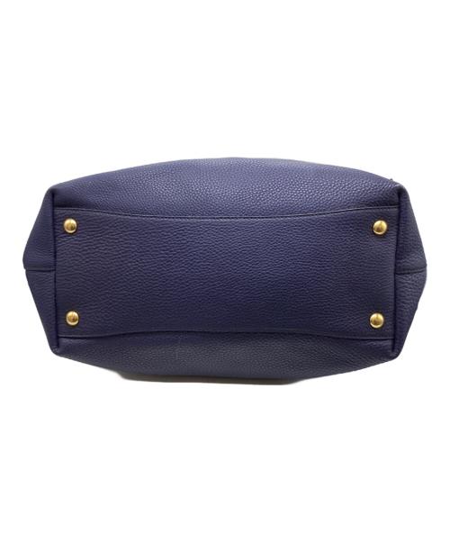 MIU MIU（ミュウミュウ）MIU MIU (ミュウミュウ) レザートートバッグ ネイビーの古着・服飾アイテム
