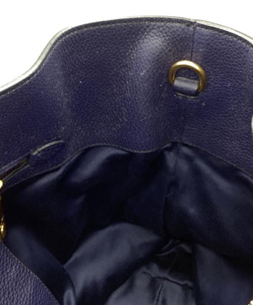 MIU MIU（ミュウミュウ）MIU MIU (ミュウミュウ) レザートートバッグ ネイビーの古着・服飾アイテム