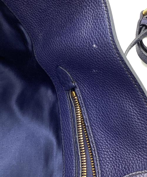 MIU MIU（ミュウミュウ）MIU MIU (ミュウミュウ) レザートートバッグ ネイビーの古着・服飾アイテム