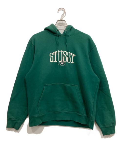 stussy（ステューシー）stussy (ステューシー) プルオーバーパーカー グリーン サイズ:Lの古着・服飾アイテム