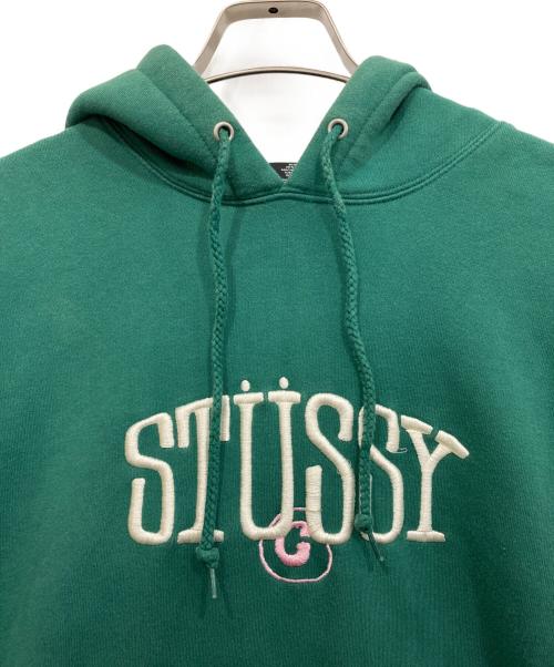 stussy（ステューシー）stussy (ステューシー) プルオーバーパーカー グリーン サイズ:Lの古着・服飾アイテム