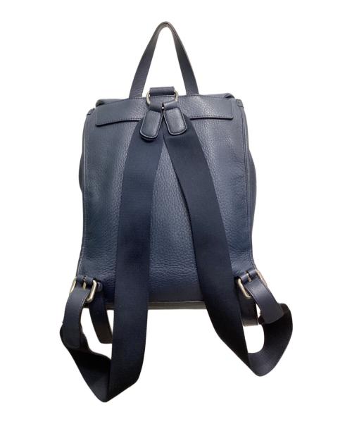 GIORGIO ARMANI（ジョルジョアルマーニ）GIORGIO ARMANI (ジョルジョアルマーニ) レザーリュック ネイビーの古着・服飾アイテム