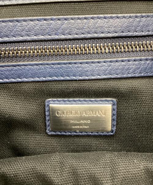 GIORGIO ARMANI（ジョルジョアルマーニ）GIORGIO ARMANI (ジョルジョアルマーニ) レザーリュック ネイビーの古着・服飾アイテム