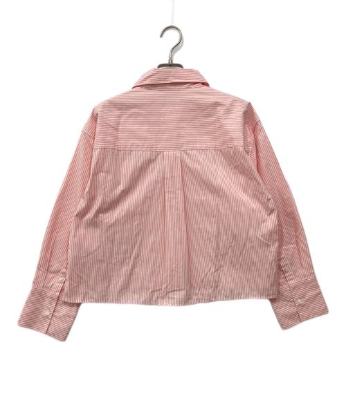 LACOSTE（ラコステ）LACOSTE (ラコステ) ストライプクロップドシャツ ピンク サイズ:34の古着・服飾アイテム