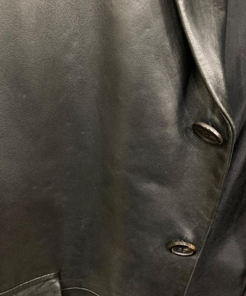 ISSEY MIYAKE WHITE LABEL（イッセイミヤケホワイトレーベル）ISSEY MIYAKE WHITE LABEL (イッセイミヤケホワイトレーベル) レザーテーラードジャケット ブラック サイズ:1の古着・服飾アイテム