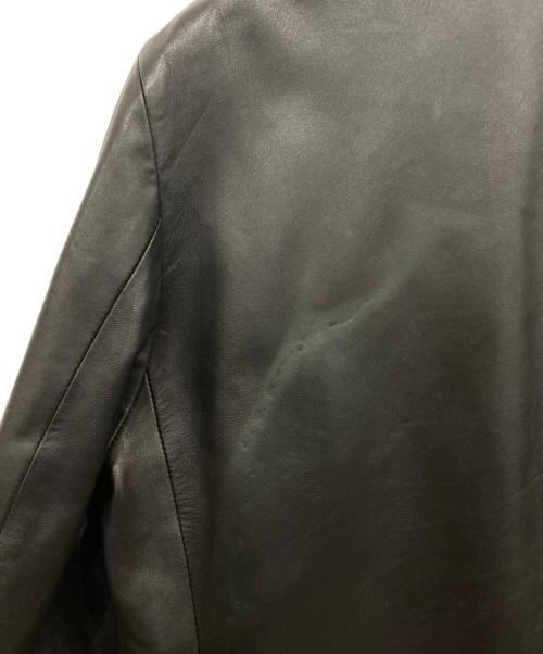 ISSEY MIYAKE WHITE LABEL（イッセイミヤケホワイトレーベル）ISSEY MIYAKE WHITE LABEL (イッセイミヤケホワイトレーベル) レザーテーラードジャケット ブラック サイズ:1の古着・服飾アイテム