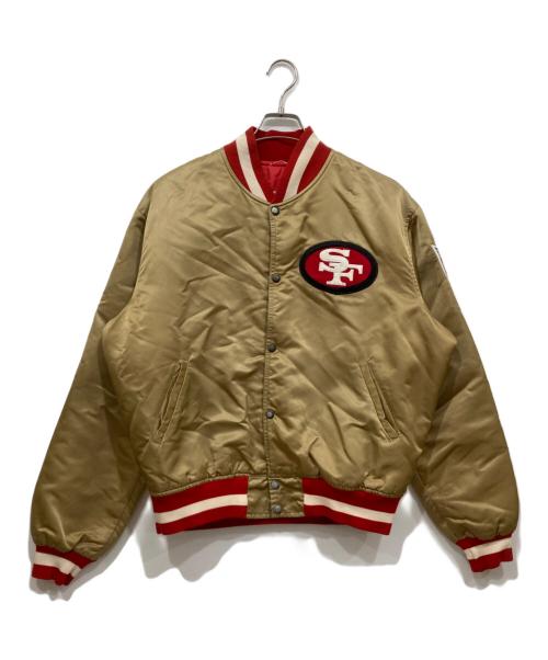 STARTER（スターター）STARTER (スターター) 90's スタジャン ベージュ×レッド サイズ:Lの古着・服飾アイテム