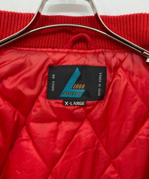 LOGO ATHLETIC（ロゴアスレチック）LOGO ATHLETIC (ロゴアスレチック) 袖レザースタジャン レッド サイズ:XLの古着・服飾アイテム