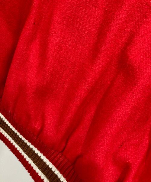LOGO ATHLETIC（ロゴアスレチック）LOGO ATHLETIC (ロゴアスレチック) 袖レザースタジャン レッド サイズ:XLの古着・服飾アイテム