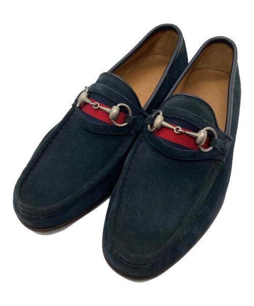 GUCCI（グッチ）GUCCI (グッチ) シェリーラインホースビットローファー ネイビー サイズ:40の古着・服飾アイテム